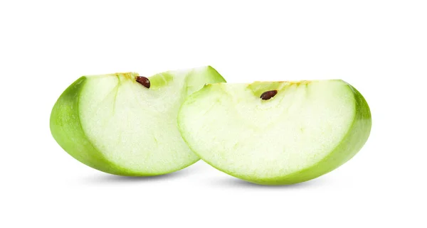 Kousek Zeleného Jablka Izolované Bílém Pozadí — Stock fotografie