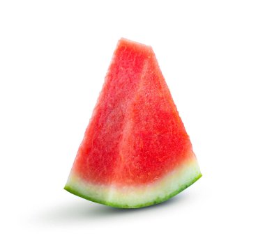 Beyaz arka planda izole edilmiş karpuz dilimleri.