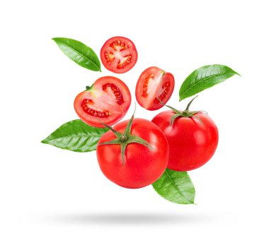 Beyaz arkaplanda izole edilmiş taze domates