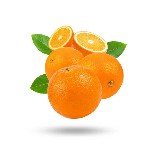 Frische Orange Isoliert Auf Weißem Hintergrund — Stockfoto