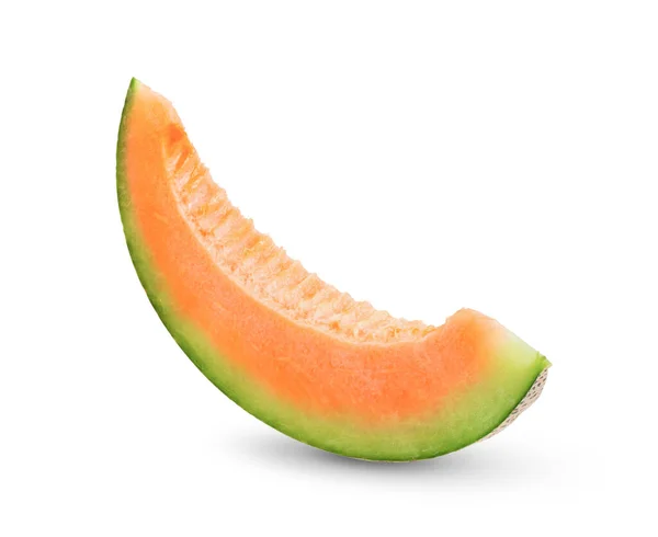 Melon Cantaloup Isolé Sur Fond Blanc Pleine Profondeur Champ — Photo
