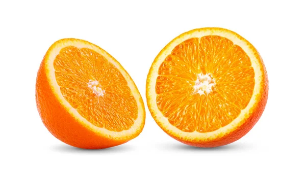 Ripe Half Orange Citrus Fruit Isolated White Background — Stock Photo, Image