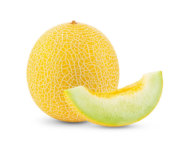 yellow cantaloupe melon isolated on white background