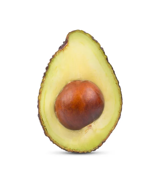 Mezzo Avocado Isolato Sfondo Bianco — Foto Stock