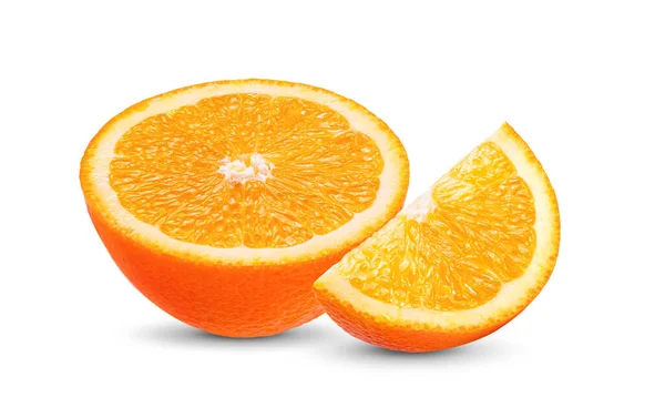 Ωρίμανση Των Μισών Πορτοκαλιών Εσπεριδοειδών Που Απομονώνονται Λευκό Φόντο — Φωτογραφία Αρχείου