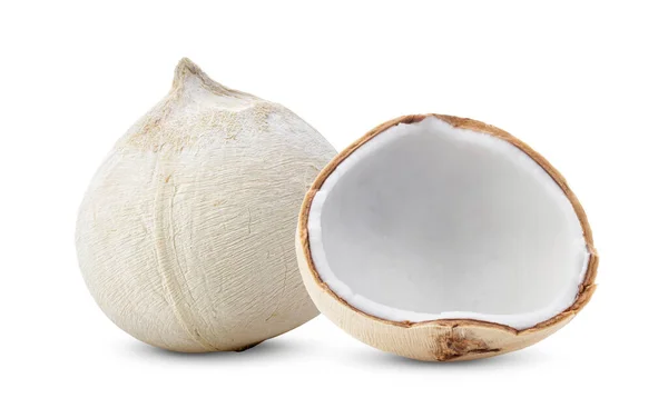 Młode Orzechy Kokosowe Izolowane Białym Tle — Zdjęcie stockowe