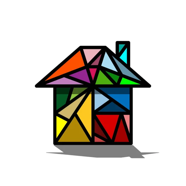 Art Colored House Illustration Art Colored House White Background — Stock Vector