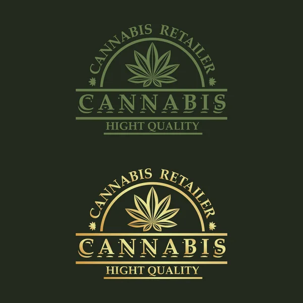 Logo Ontwerp Voor Cannabis Illustratie Embleemontwerp Voor Cannabis Als Achtergrond — Stockvector