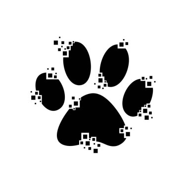 Bir mozaik olarak pençe yazdır. Resimde pençe beyaz zemin üzerinde bir mozaik olarak yazdırma.