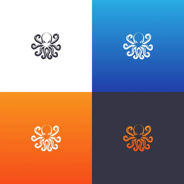 Oktopus Silhouette Set Illustration Der Kraken Silhouette Als Logo Design — Stockvektor