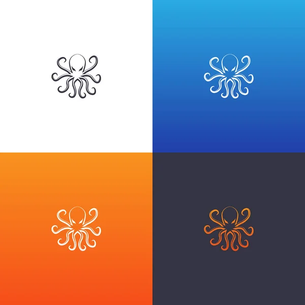 Oktopus Silhouette Set Illustration Der Kraken Silhouette Als Logo Design — Stockvektor