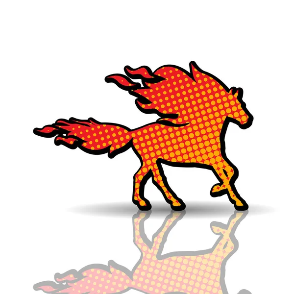 Пожежна Кінь Тваринка Ілюстрація Пожежного Коня Білому Тлі — стоковий вектор
