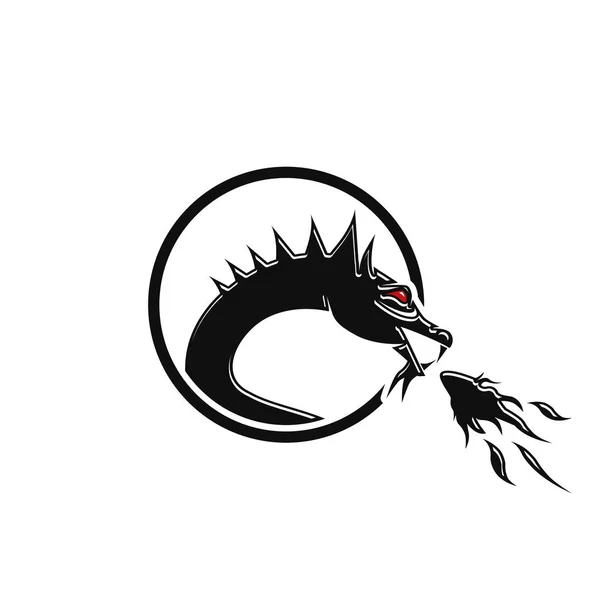 Дизайн Логотипа Драгона Изображение Логотипа Дракона Белом Фоне — стоковый вектор