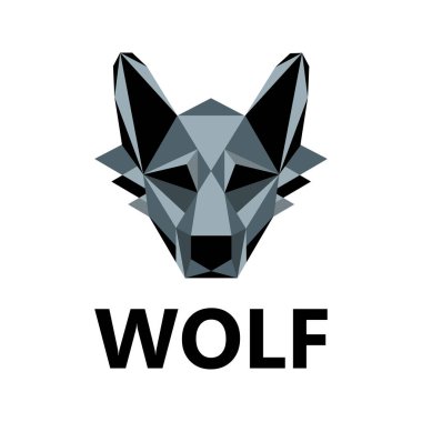 Wolf logo tasarım olarak. Beyaz bir arka plan üzerinde çizim logo tasarım kurt