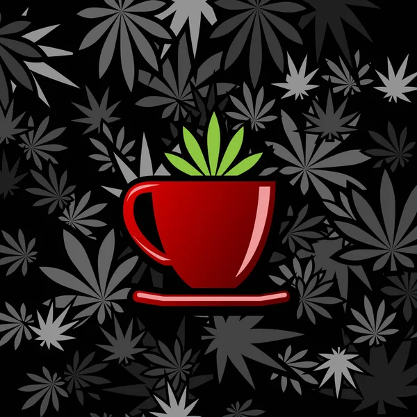 大麻とマリファナのカップ 合法化のシンボルとしての大麻カップのイラスト — ストックベクタ