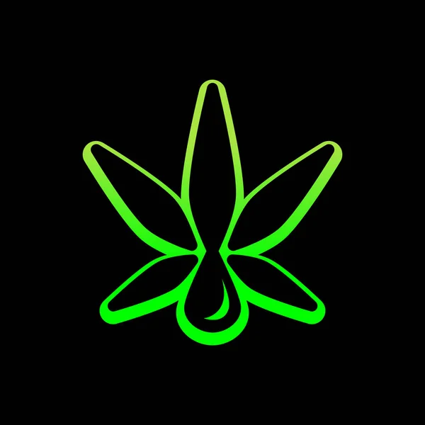 Logo Cannabis Medicinal Ilustración Logotipo Cannabis Medicinal Sobre Fondo Negro — Archivo Imágenes Vectoriales