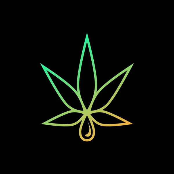 Logo Cannabis Medicinal Ilustración Logotipo Cannabis Medicinal Sobre Fondo Negro — Vector de stock