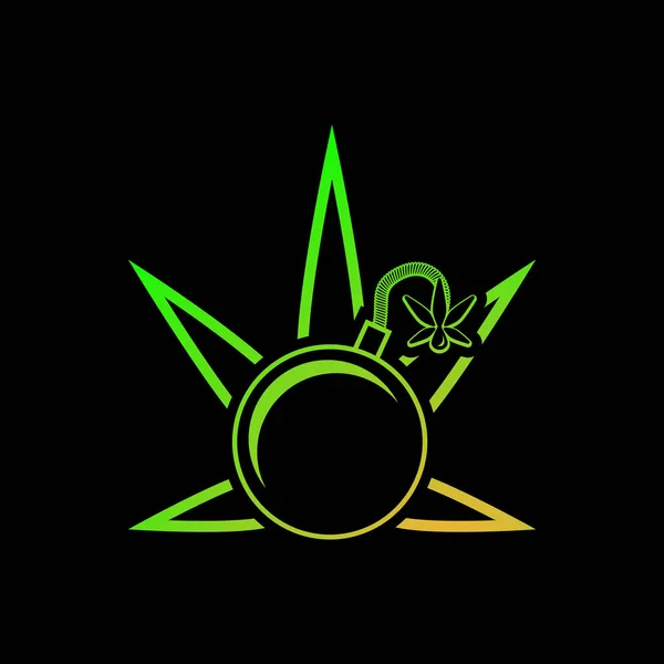 Medical Cannabis Bomb Illustration Medical Cannabis Bomb Black Background — Stock Vector