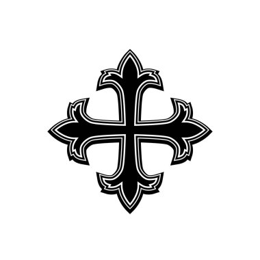 Dini sembol-haç. Beyaz arka plan üzerinde haç İllüstrasyon Ortodoks dini sembolü