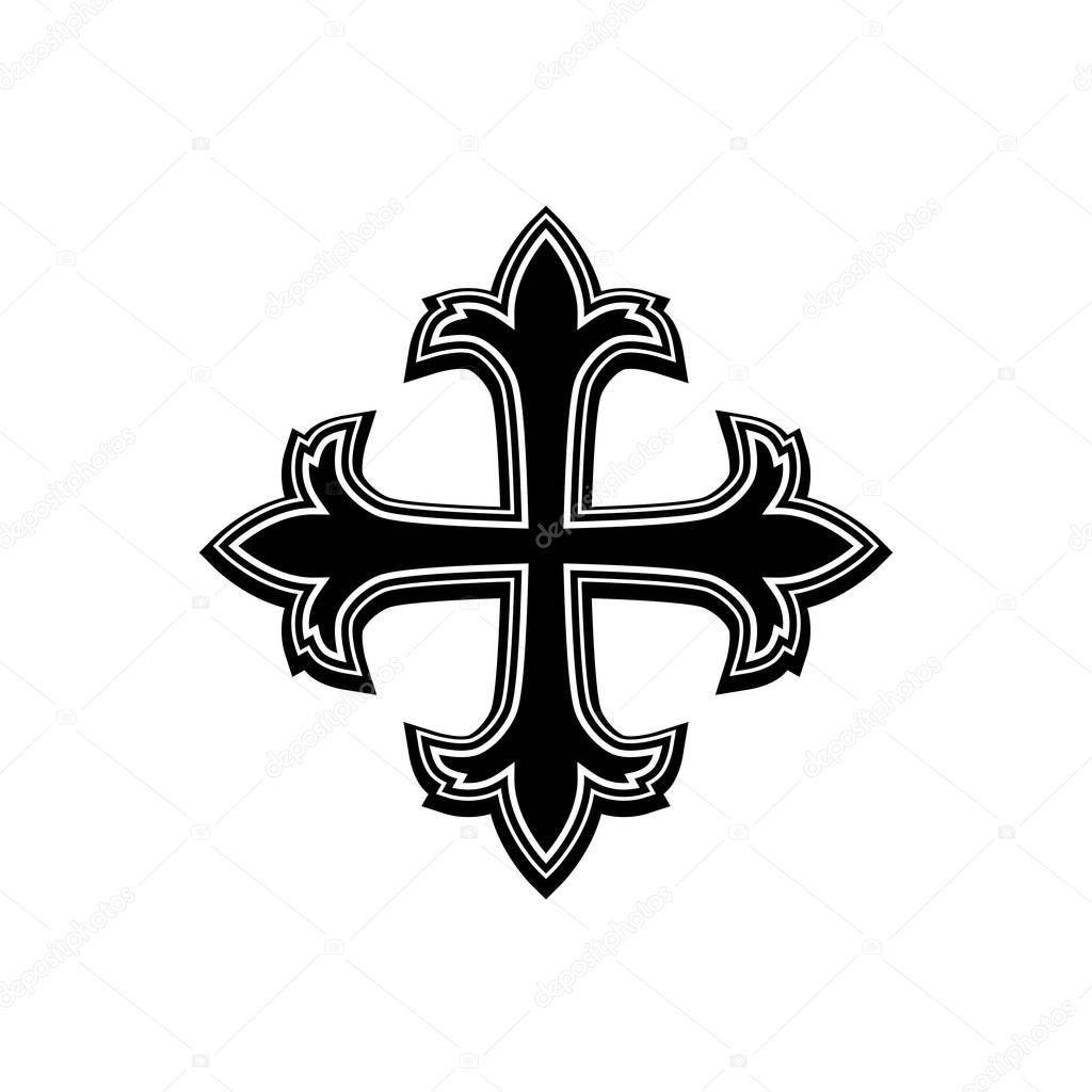 Religious symbol-cross. Illustration Orthodox religious symbol of cross on white background