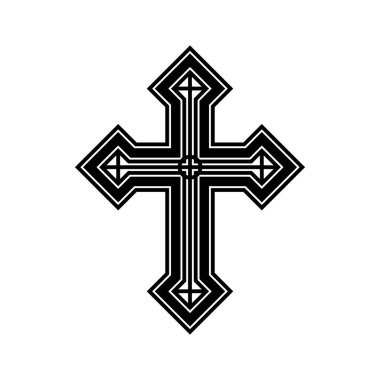 Dini sembol-haç. Beyaz arka plan üzerinde haç İllüstrasyon Ortodoks dini sembolü