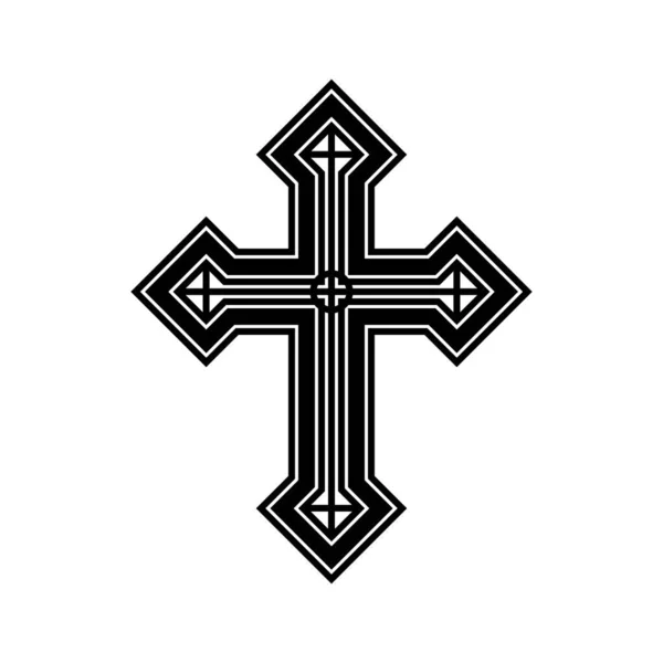 Simbolo Croce Religiosa Illustrazione Simbolo Religioso Ortodosso Croce Sfondo Bianco — Vettoriale Stock