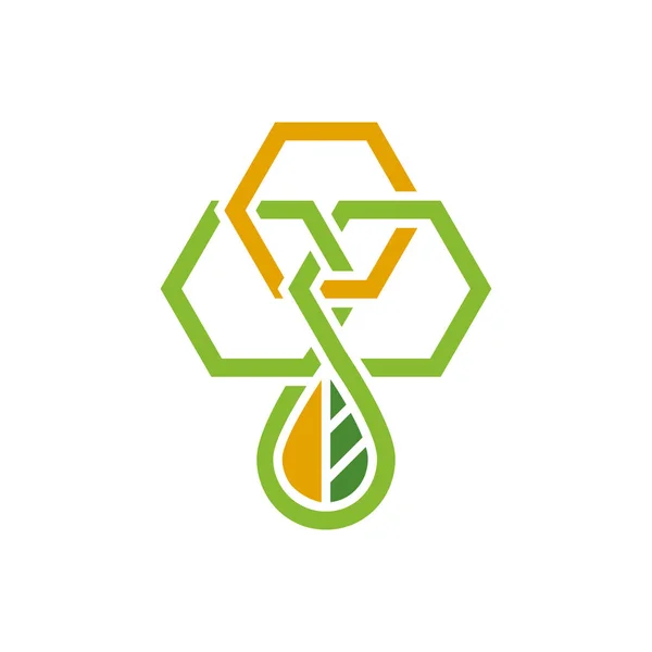 Diseño Del Logotipo Ilustración Para Miel Orgánica Natural — Vector de stock