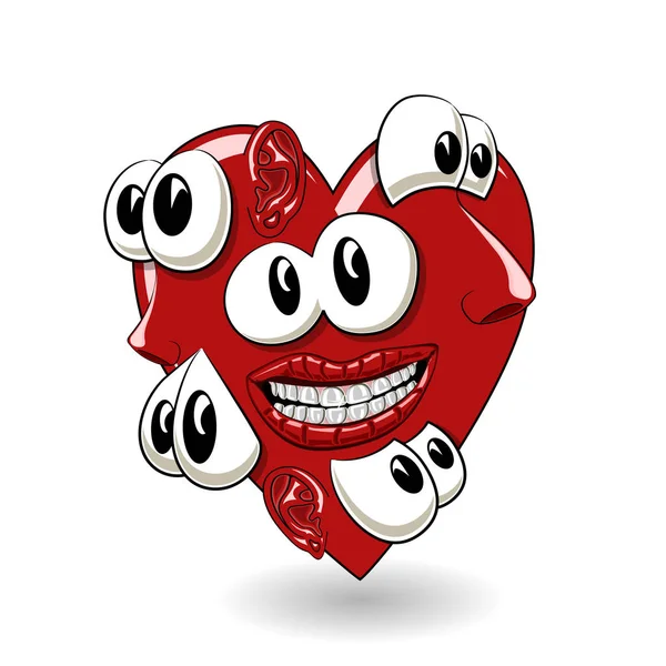 Funny Heart Love Illustration Funny Heart Symbol Love — Stock Vector