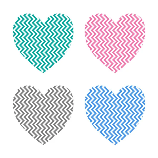 Símbolo Cardíaco Amor Conjunto Ilustrações Coração Símbolo Amor Fundo Branco — Vetor de Stock