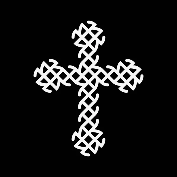 Kristet Ortodoxa Kors Illustration Ett Kristet Ortodoxa Kors Svart Bakgrund — Stock vektor