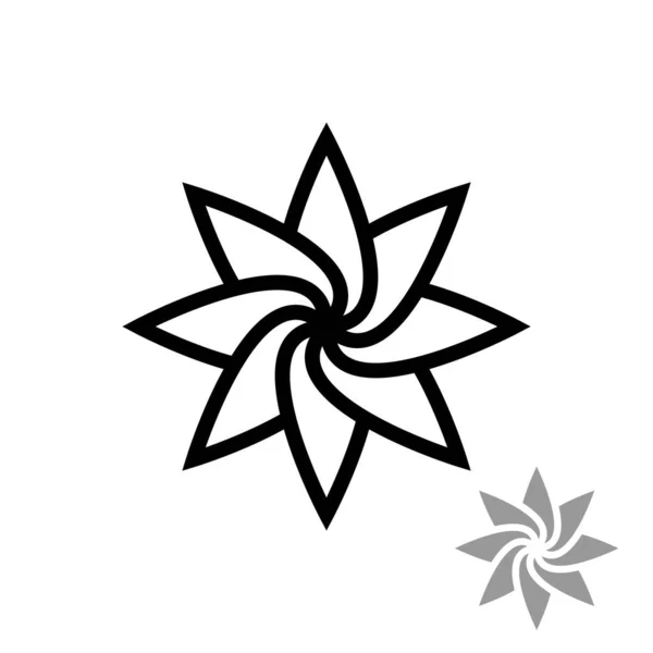 Dekorativní Květ Jako Symbol Dekorativní Květina Jako Symbol Bílém Pozadí — Stockový vektor