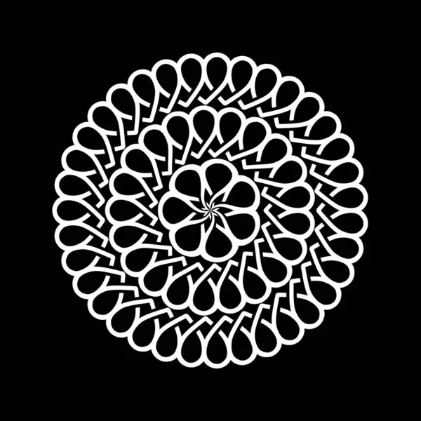 Dekorativní Abstraktní Kruhy Ilustrace Dekorativních Abstraktních Kruhů Černém Pozadí — Stockový vektor