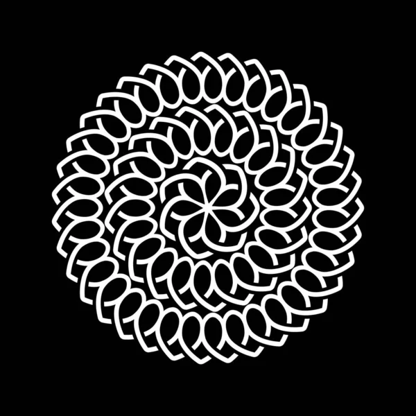装飾的な抽象的な円 黒を基調とした装飾的な抽象円のイラスト — ストックベクタ