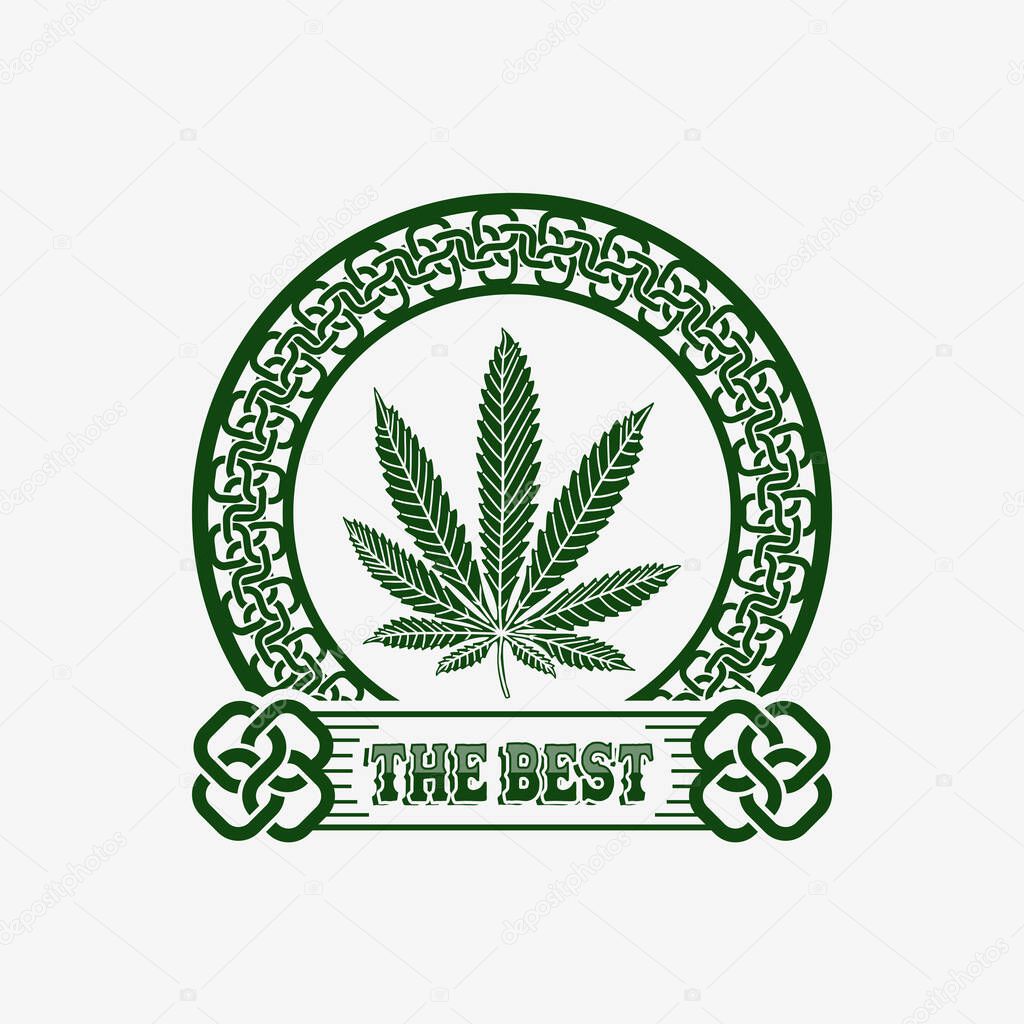Cannabis as a logo design. Illustration of cannabis as a logo design on a white background