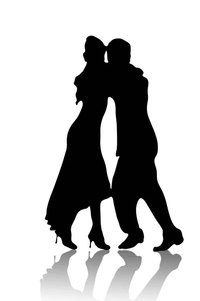 Tango Dancer Black Silhouette Dancing — Stock Photo, Image