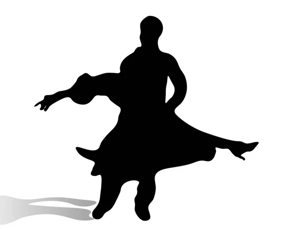 Tango Dancer Black Silhouette Dancing — Stock Photo, Image