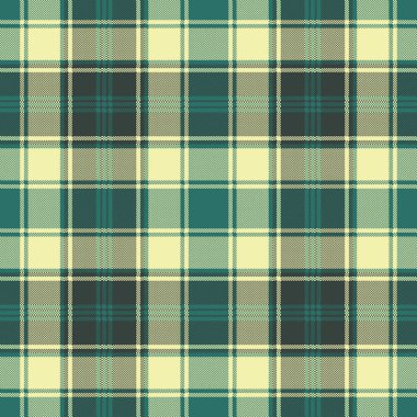 Yeşil Sarı ekose onay piksel seamless modeli. Vektör çizim.