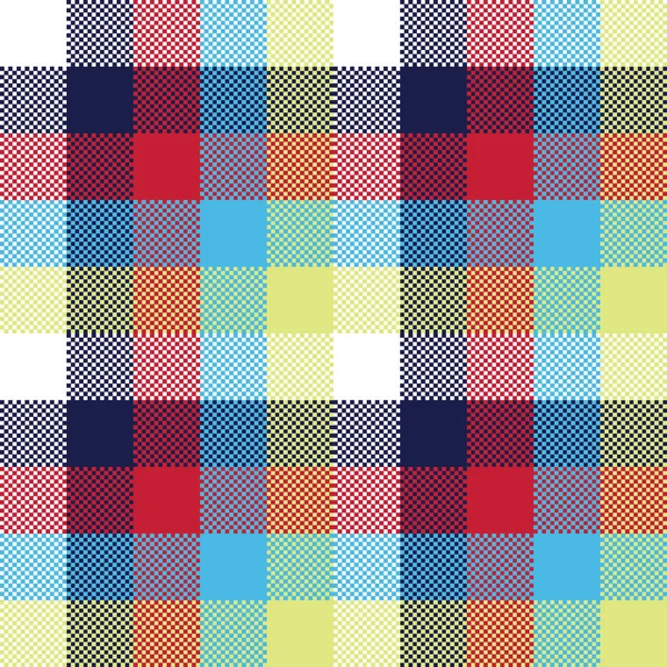 Farbige Karo Pixel Tischdecke Nahtloses Muster Vektorillustration — Stockvektor