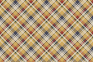 Sarı ekose kumaş doku seamless modeli kontrol edin. Vektör çizim.