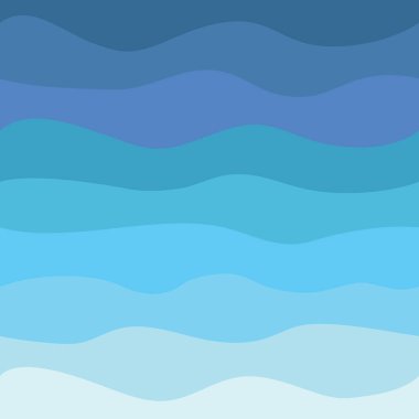 Mavi dalgalar deniz düz tasarım seamless modeli Özet. Vektör çizim.