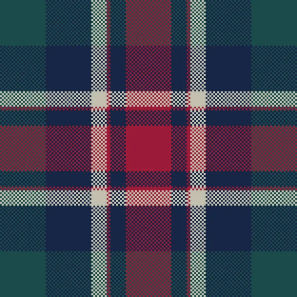 Tartan piksel ekose seamless modeli denetleyin. Düz tasarım. Vektör çizim.