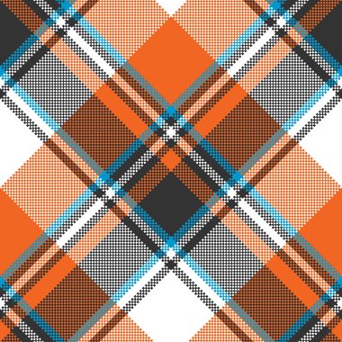 Turuncu onay ekose sorunsuz kumaş dokusu. Vektör çizim.