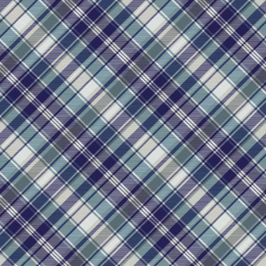 Mavi çizgili tartan ekose seamless modeli. Vektör çizim.