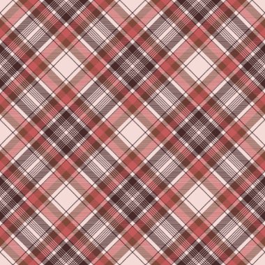 Kahverengi geleneksel ekose kumaş doku seamless modeli. Vektör çizim.