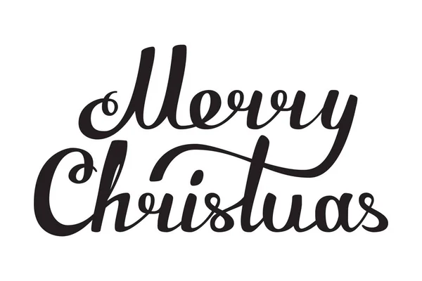 Веселая Рождественская Рука Сделанная Черно Белой Векторная Иллюстрация — стоковый вектор
