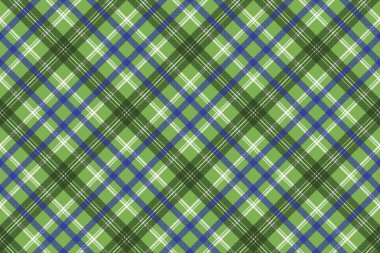 Yeşil tartan onay ekose sorunsuz piksel deseni. Vektör çizim.