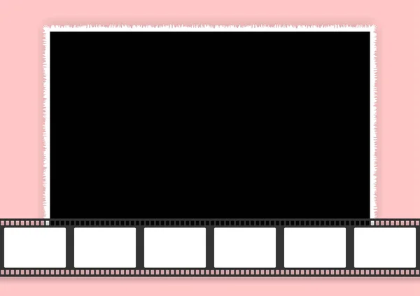 Свадебный Шаблон Коллажа Фоторамок Фильмов Векторная Иллюстрация — стоковый вектор