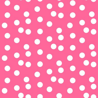 Bebek Pembe noktalar polka seamless modeli dağınık. Vektör çizim.