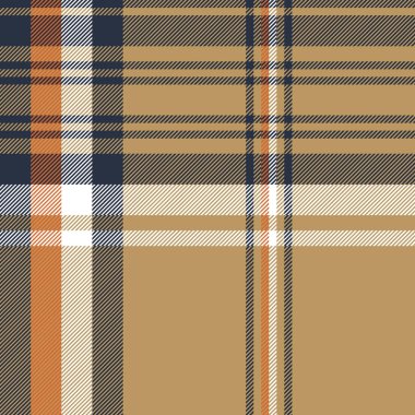Bej ekose tartan çapraz sorunsuz kumaş dokusu. Vektör çizim.