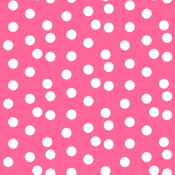 Baby Rosa Hintergrund Verstreut Punkte Polka Nahtlose Muster Vektorillustration — Stockvektor